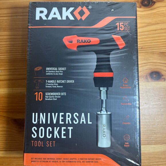 RAK Universal Socket Tool - Christmas Gifts for Men - Set of 15 with 1/4-to-3/4- - Picture 1 of 3